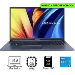 Falabella PORTATIL X1504VA-BQ5561 INTEL CORE 5 120U 16GB DDR5 512GB SSD PANTALLA 15,6" FHD QUIET BLUE oferta