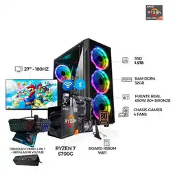 Falabella COMPUTADOR GAMER RYZEN 7 5700G + MONITOR 27 180HZ 32GB RAM - 1.5TB + OBSEQUIOS IDEAL PARA GAMING oferta