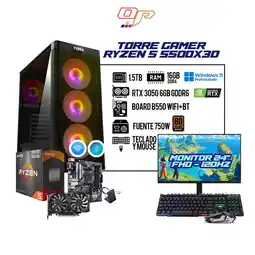 Falabella COMPUTADOR GAMER RYZEN 5 5500X3D/ RTX 3050/ BOARD B550 WIFI/ MONITOR 24120HZ FHD/ RAM 16GB - 1.5 TB oferta