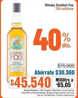 Alkosto Fox - whisky scottish oferta