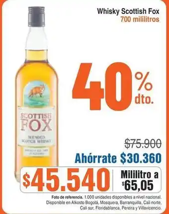 Alkosto Fox - whisky scottish oferta