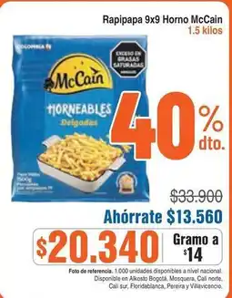 Alkosto Mccain - rapipapa 9x9 horno oferta