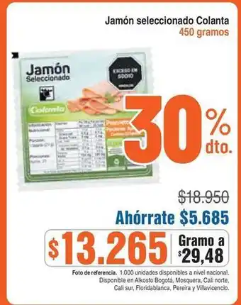 Alkosto Colanta - jamón seleccionado oferta