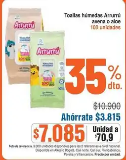 Alkosto Arrurrú - toallas húmedas oferta