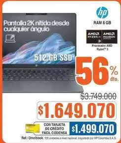 Alkosto Hp - pantalla 2k nitida desde cualquier angulo 512 gb ssd oferta