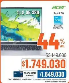 Alkosto Acer - aspire al14-32p-30lc oferta