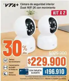 Alkosto Vta - cámara de seguridad interior dusk wifi 2k con movimiento oferta