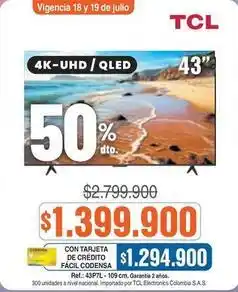 Alkosto Nacional - 43 4k-uhd / qled tv oferta
