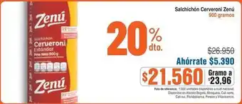 Alkosto Zenú - salchichón cerveroni estándar oferta