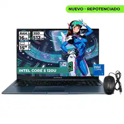 Falabella PORTATIL INTEL CORE 5-120U 16GB RAM 512GB SSD 15 FHD + MOUSE ORIGINAL oferta