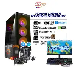 Falabella COMPUTADOR GAMER RYZEN 5 5500X3D/ RTX 3050/ BOARD B550 WIFI/ MONITOR 24"120HZ FHD/ RAM 32GB - 1TB oferta