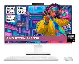 Falabella TODO EN UNO RYZEN AI 5-330 16GB RAM 512GB SSD 24 FHD SANDSTONE WHITE oferta