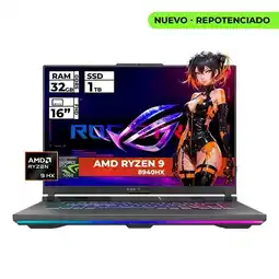 Falabella PORTATIL GAMER ROG RYZEN 9-8940HX 32GB RAM 1TB SSD RTX 5060 16'' FHD oferta