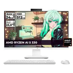 Falabella TODO EN UNO RYZEN AI 5-330 24GB RAM 512GB SSD 24 FHD SANDSTONE WHITE oferta