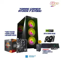 Falabella PC GAMER RYZEN 7 5700G + RTX 5060 8GB - RAM 32GB SSD 512GB + COMBO - IDEAL PARA GAMING oferta