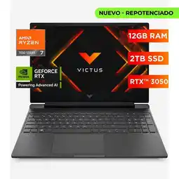Falabella PORTATIL VICTUS RYZEN 7 7445HS - 15,6 FHD 144HZ- RTX 3050 GDDR6 6GB - RAM 12GB - SSD 2TB oferta