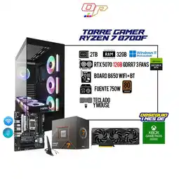 Falabella PC GAMER RYZEN 7 8700F / RTX 5070 12GB / 32GB RAM / 2TB SSD / B650 WIFI + BT / 750W 80+ GOLD oferta
