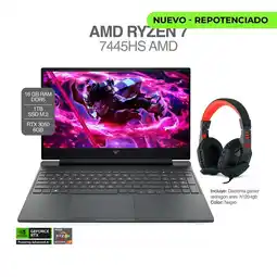 Falabella PORTATIL VICTUS - RYZEN 7 7445HS + RTX 3050 - 16 FHD 144HZ - RAM 16GB SSD 1TB DIADEMAS REDRAGON oferta