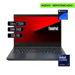 Falabella PORTATIL THINKPAD E14 INTEL CORE ULTRA 7 255H/ RAM 24GB DDR5/ 1TB M.2/ WIN11 PRO oferta