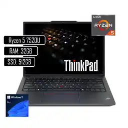 Falabella Portatil Thinkpad E14 Gen 4 Ryzen 5 Pro 7530U Ram 32Gb Ssd 512Gb Win11 Pro oferta