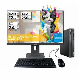 Falabella MINI PC THINKCENTRE NEO 50Q CORE I5 12GB RAM 256GB SSD + MONITOR 24 FHD oferta