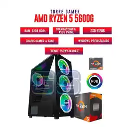 Falabella COMPUTADOR GAMER RYZEN 5 5600GT + RAM 32GB + 512GB SSD M.2 oferta