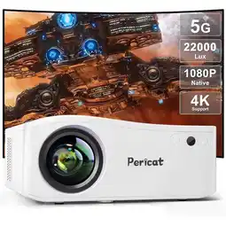 Falabella Proyector Pericat Bluetooth WiFi 5G 22000 Lúmenes 1080P Full HD Soporte 4K Pantalla 350 Pulgadas oferta