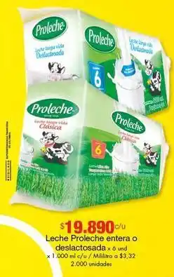 Metro Proleche - leche entera o deslactosada oferta