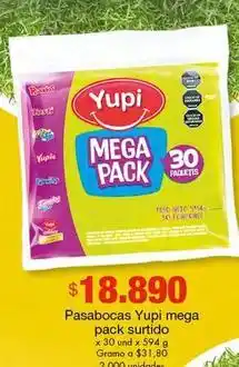 Metro Yupi - pasabocas mega pack oferta