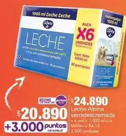 Metro Alpina - leche semidescremada oferta