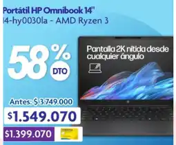 Alkosto Hp portátil omnibook 14" oferta