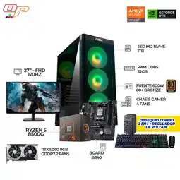 Falabella COMPUTADOR GAMER R5 8500G+ RTX 5060 8GB+MONITOR 27 FHD 120HZ+RAM 32GB- SSD 1TB oferta