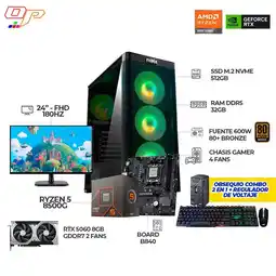 Falabella COMPUTADOR GAMER R5 8500G+ RTX 5060 8GB+MONITOR 24 FHD 180HZ+RAM 32GB- SSD 512GB oferta