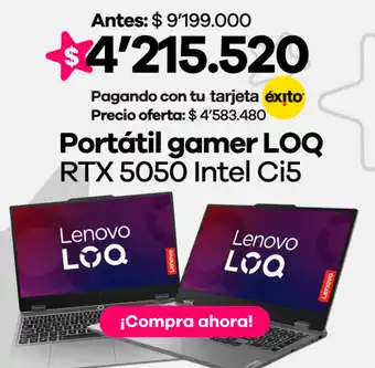 Lenovo portátil gamer loq rtx 5050 intel ci5