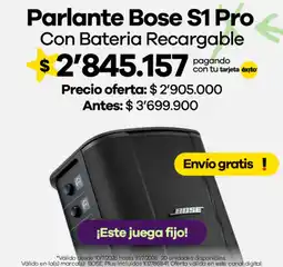 Éxito Bose parlante bose s1 pro con bateria recargable oferta