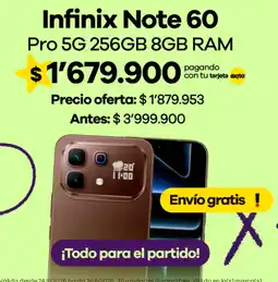 Éxito Infinix note 60 pro oferta
