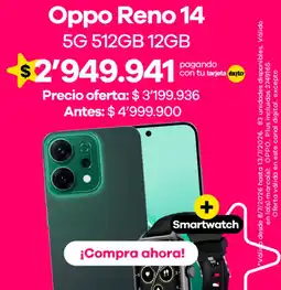 Éxito Oppo reno 14 oferta