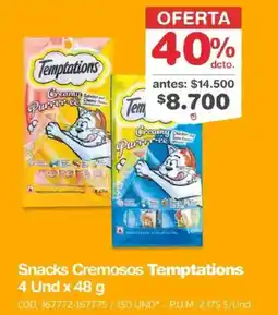 Makro Temptations snacks cremosos oferta