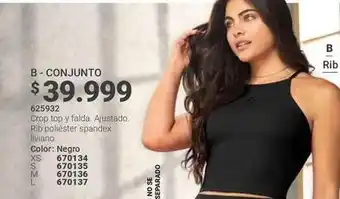 Xs - conjunto 625932 crop top y falda