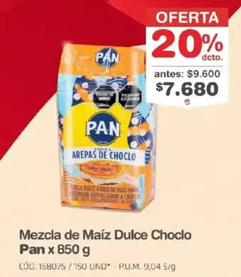 Pan mezcla de maíz dulce choclo