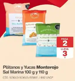 Makro Monterojo plátanos y yucas sal marina oferta