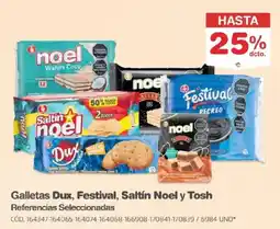 Makro Dux, festival, saltín noel y tosh galletas oferta