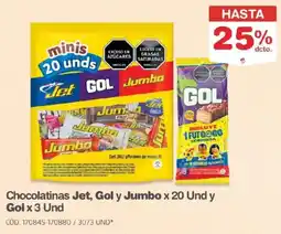 Makro jet, gol y jumbo chocolatinas oferta
