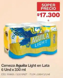Makro Aguila cerveza light en lata oferta