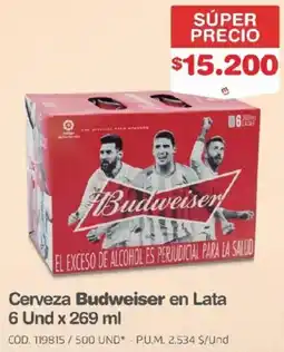 Makro Budweiser cerveza en lata oferta