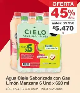 Makro Cielo agua saborizada con gas limón manzana oferta