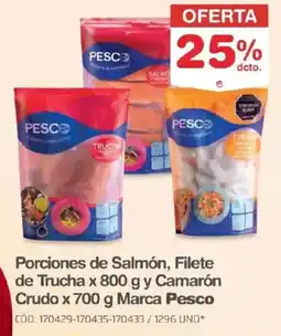 Makro Pesco porciones de salmón, filete de trucha oferta