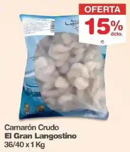 Makro El gran langostino camarón crudo oferta