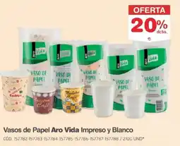 Makro Aro vidavasos de papel impreso y blanco oferta