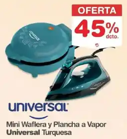 Makro Universal turquesa mini waflera y plancha a vapor oferta